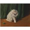 Image 1 : Arthur Heyer (1872-1931) , Hungarian/German, WHITE PERSIAN CAT, PLAYING WITH A BALL,, Oil o...