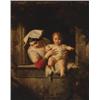 Image 1 : Guiseppe Mazzolini, (1806-1876), Italian, MOTHER AND CHILD AT A WINDOW, Oil on canvas; signed...