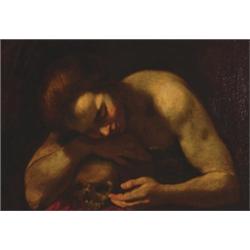 School of Sigismondo Coccapani (1583-1642), Italian, MELANCHOLY, Oil on canvas, 20" x 26.5" -...