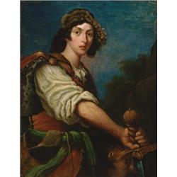 Manner of Francesco Furini (1604-1646), Italian, DAVID WITH THE HEAD OF GOLIATH, Oil on canvas...