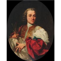 Attributed to Cavaliere Guiseppe Bonito (1705-1789), Italian, SELF PORTRAIT OF THE ARTIST DRAWI...