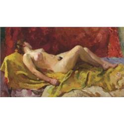 Anatoly Alexeyevich Nebolsin (1928- ), Russian, OLGA, Oil on canvas; signed, titled and dated 1...