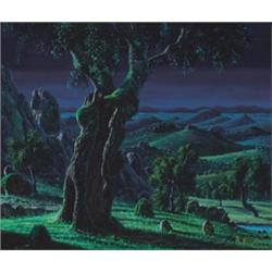 R** Barcelo (20th Century), Spanish, TREES AT NIGHT, Oil on, canvas; signed lower right, sign...