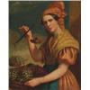 Image 1 : G** L** (fl.1841), European, THE GRAPE SELLER,, Oil on canvas; signed with, initials and da...