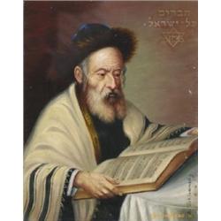 B** Sokiranisky, (19th/20th Century), European, RABBI READING IN HIS STUDY, Oil on canvasboar...