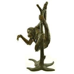 150 LBS Extra Large Monkey Chimpanzee Climbing Tree Bronze Sculpture (74"X57")