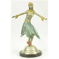 bronze sculpture Art Deco French Dancer