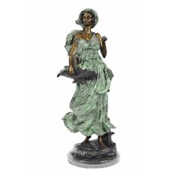 Mathurin Moreau Vintage French Bronze Nude Female Figure Statue Sculpture Decor