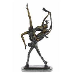 Signed J.Erte Modern Art Abstract Nude Dancer Bronze Free Shipping Sculpture