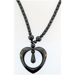 gorgeous black steel pendant necklace