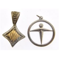 group lot of sterling silver pendants