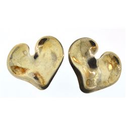 sterling silver heart shaped  vintage earrings