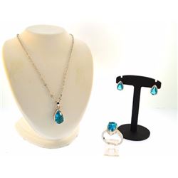 plated gemstone necklace set