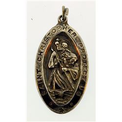 st.christopher religious sterling silver pendant