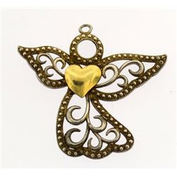 vintage sterling silver angel drop pendant