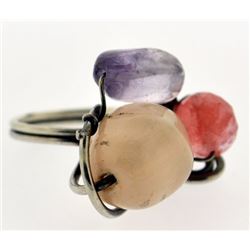 agate vintage sterling silver gemstone ring