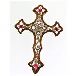 religious cross vintage sterling silver pendant