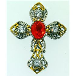 filigree cross citirine pendant vintage