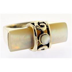 vintage sterling silver pearl ring