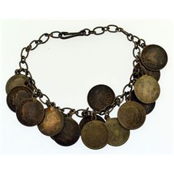 vintage pence coin charm bracelet
