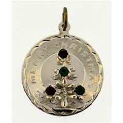 vintage holiday sterling silver pendant