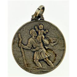 religious sterling silver vintage pendant