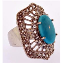 Vintage turquoise sterling silver signed ring