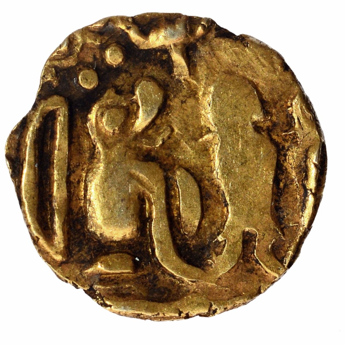 Kahavanu Raja Raja Gold One Eighth Kahavanu Coin of Raja Raja I of Chola Empire.