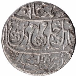 Silver One Rupee Coin of Bedar Bakht of Ahmadabad Mint.