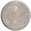 Image 1 : Silver One Quarter Rupee of Victoria Queen of Calcutta Mint of 1862.