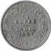 Image 1 : Silver One Quarter Rupee Coin of Victoria Empress of Bombay Mint of 1887.