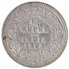 Image 1 : Silver One Quarter Rupee Coin of Victoria Empress of Calcutta Mint of 1893.
