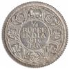 Image 1 : Silver One Quarter Rupee Coin of King George V Calcutta Mint of 1916.