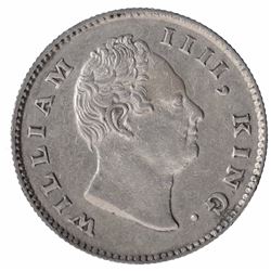 Silver Half Rupee Coin of King William IIII of Calcutta Mint of 1835.
