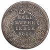 Image 1 : Silver Half Rupee Coin of Victoria Empress of Calcutta Mint of 1884.