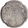 Image 1 : Silver Half Rupee Coin of Victoria Empress of Calcutta Mint of 1887.