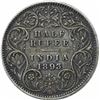 Image 1 : Silver Half Rupee Coin of Victoria Empress of Calcutta Mint of 1893.
