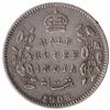 Image 1 : Silver Half Rupee Coin of King Edward VII of Calcutta Mint of 1908.
