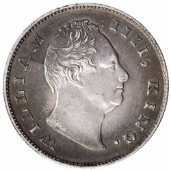 Silver One Rupee Coin of King William IIII of Calcutta Mint of 1835.
