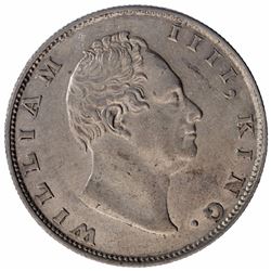 Silver One Rupee Coin of King William IIII of Calcutta Mint of 1835.