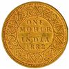 Image 1 : Gold One Mohur Coin of Victoria Queen of Calcutta Mint of  1882.