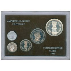 Jawaharlal Nehru Birth Centenary Proof Set of Bombay Mint of the Year 1989.