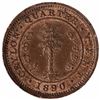 Image 2 : Copper Quarter Cent Coin of Queen Victoria of Ceylon of 1890.