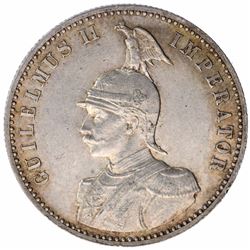 Silver Half Rupie Coin of Guilelmus II of German East Africa.