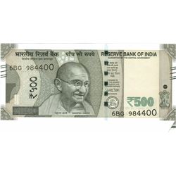 Error 500 Rupees Bank Note Signed By Urjit R Patel of 2016.