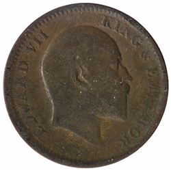 Error Copper One Quarter Anna Coin of King Edward VII.