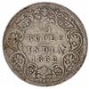 Image 1 : Error Silver Quarter Rupee Coin of Victoria Queen of 1862.