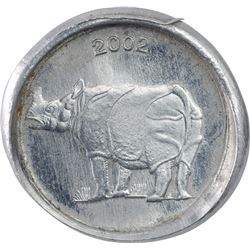 Error Steel Twenty Five Paise Coin of Republic India of 2002.
