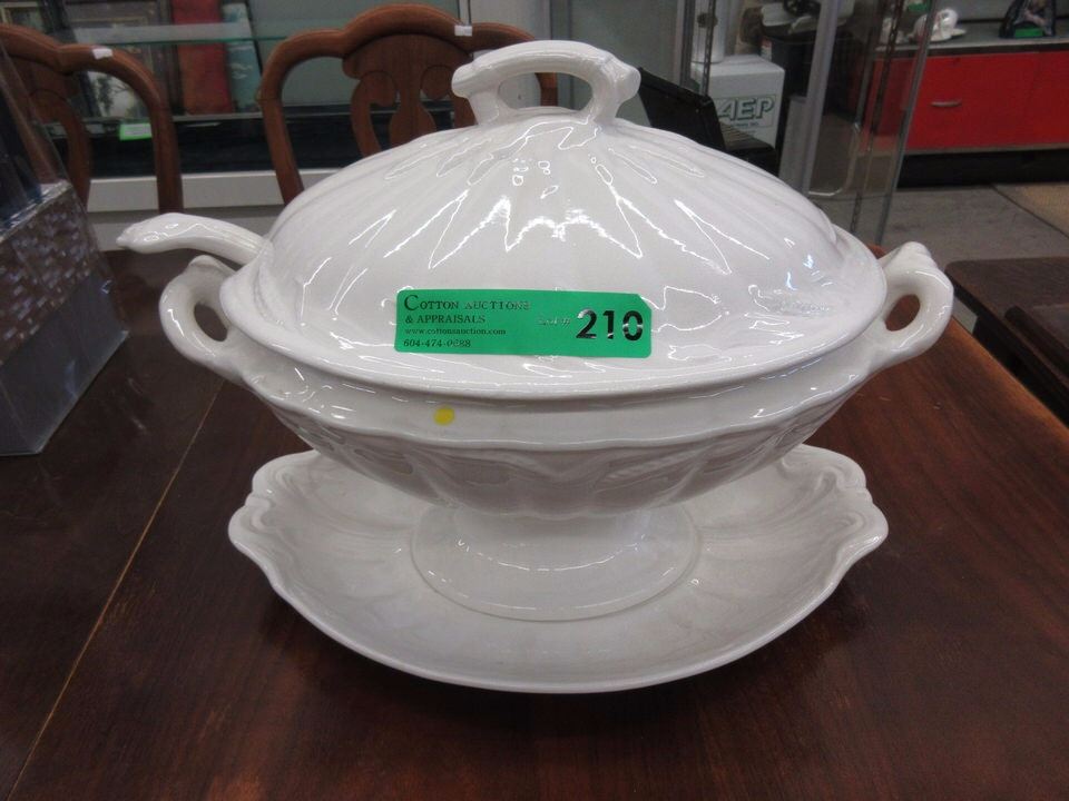 Large soup tureen with ladle