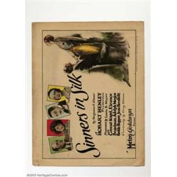 Sinners in Silk (MGM, 1924). Title Lobby Card (11" X 14")